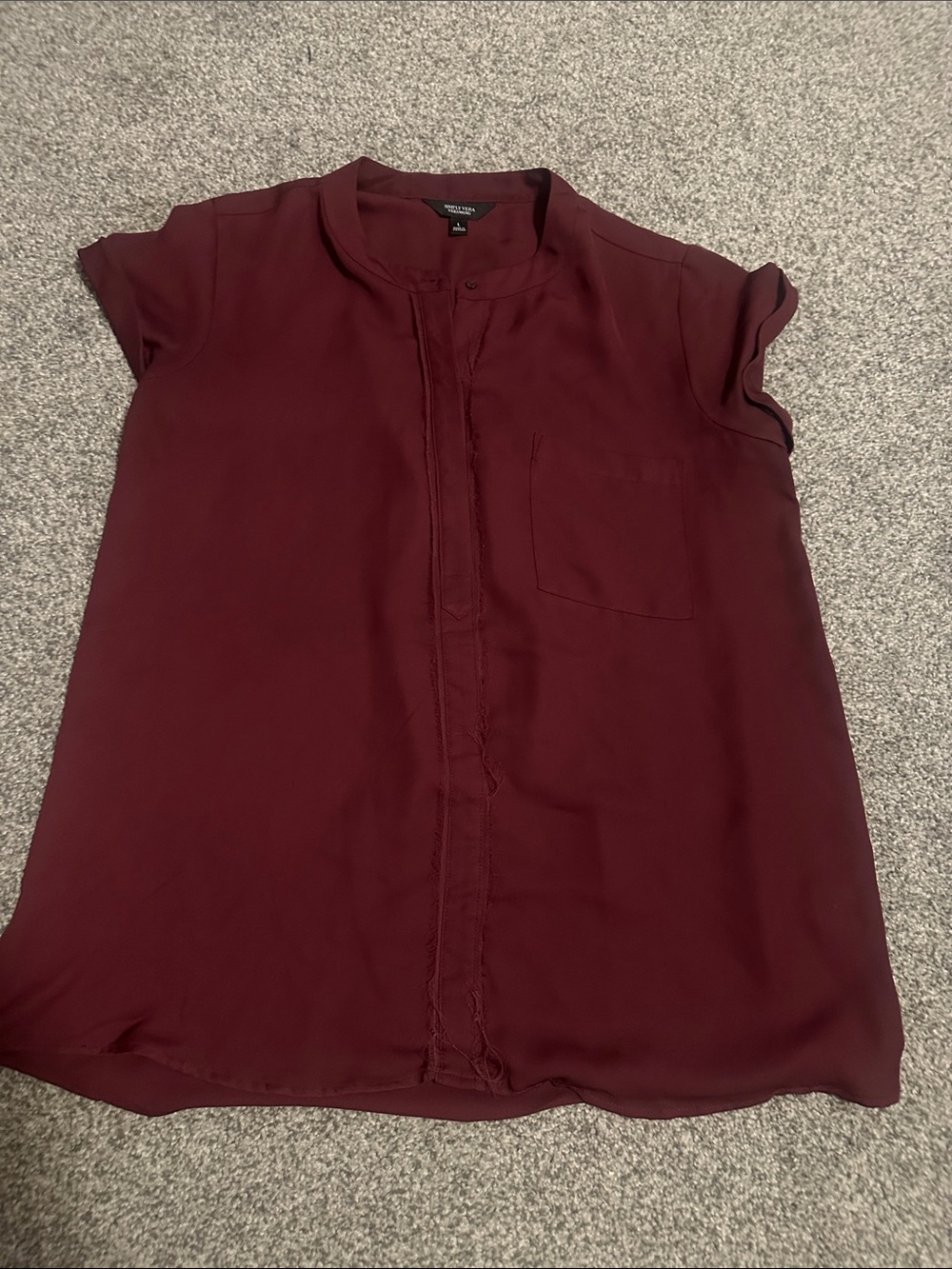 Burgundy Short Sleeve Portofino Blouse
